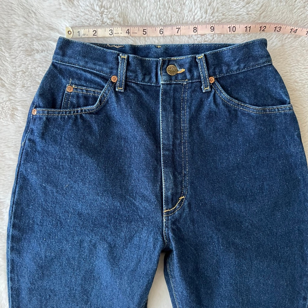Women's VINTAGE 70s/80s Lee Dark Blue Straight Leg Jeans 26” Made in USA - Picture 3 of 9